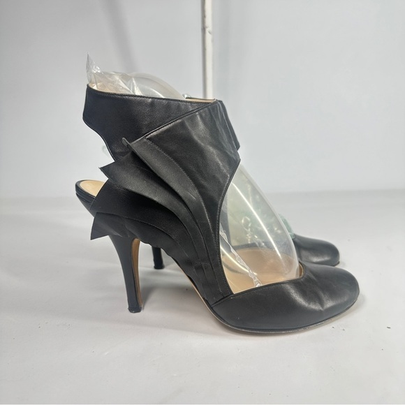 Max Kibardin Black Winged Soft Lamb Leather Heels - Size 38.5 Designer Womens - Picture 5 of 13